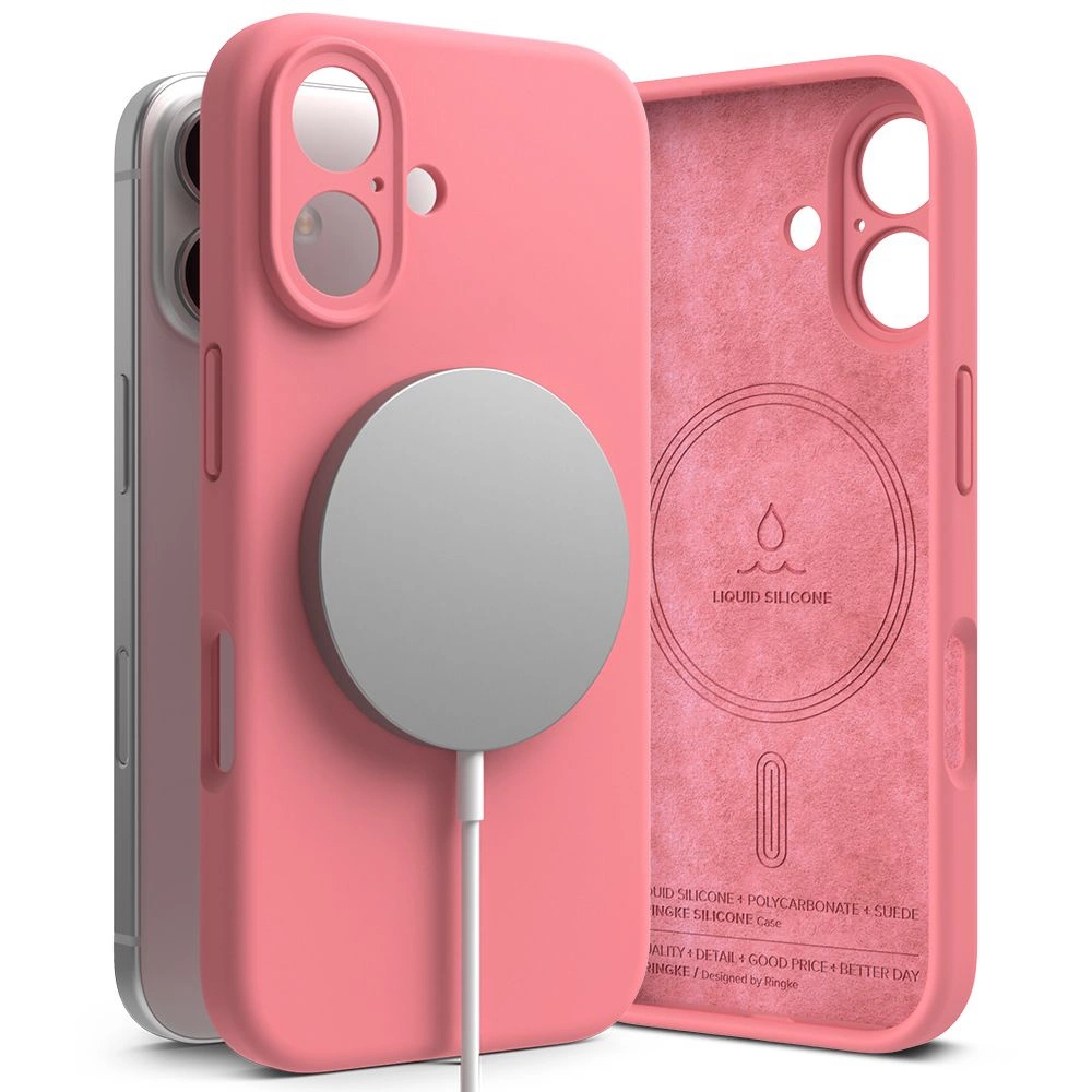Ringke Silicone MagSafe iPhone 16 Case - Pinkeng