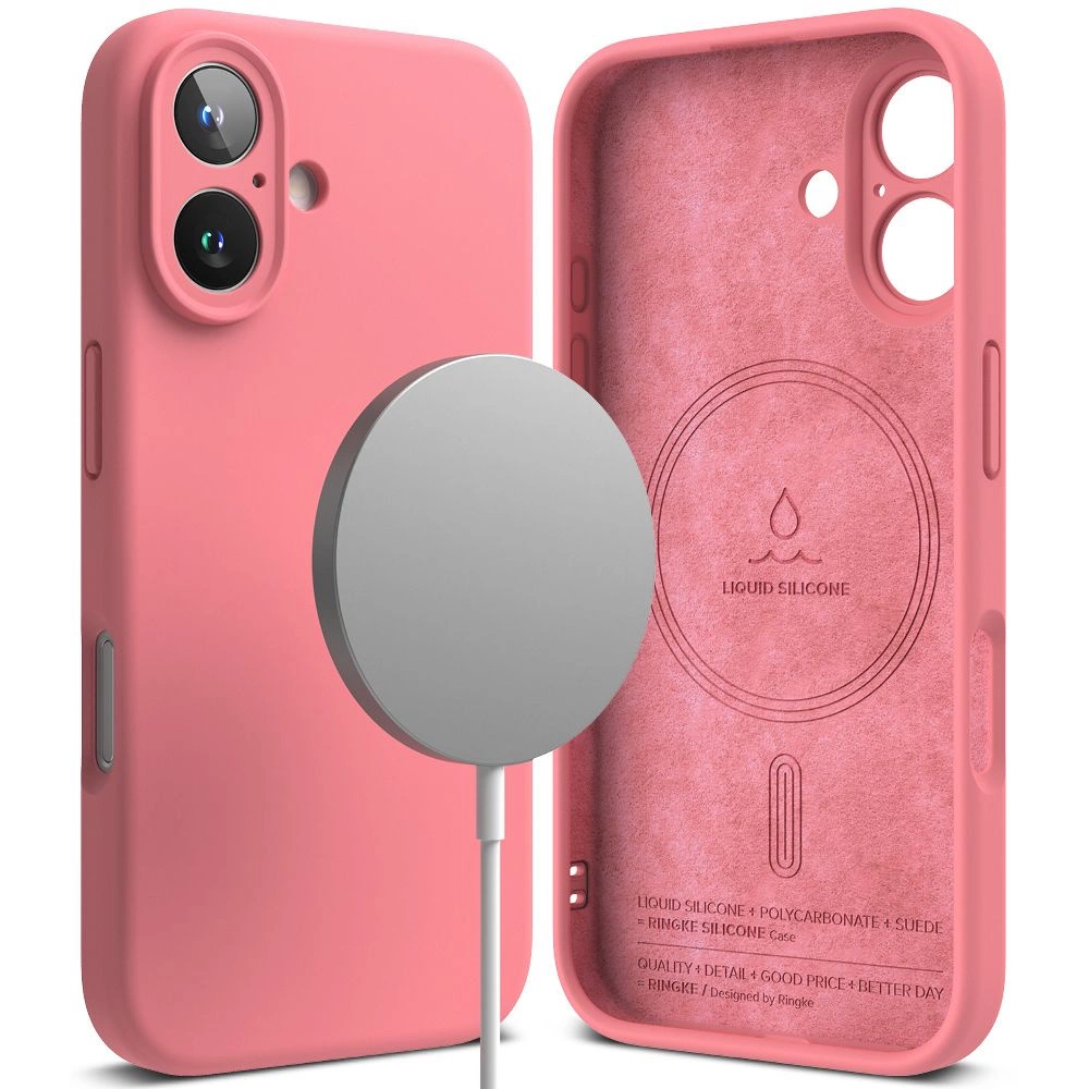 Ringke Silicone MagSafe iPhone 16 Case - Pinkeng