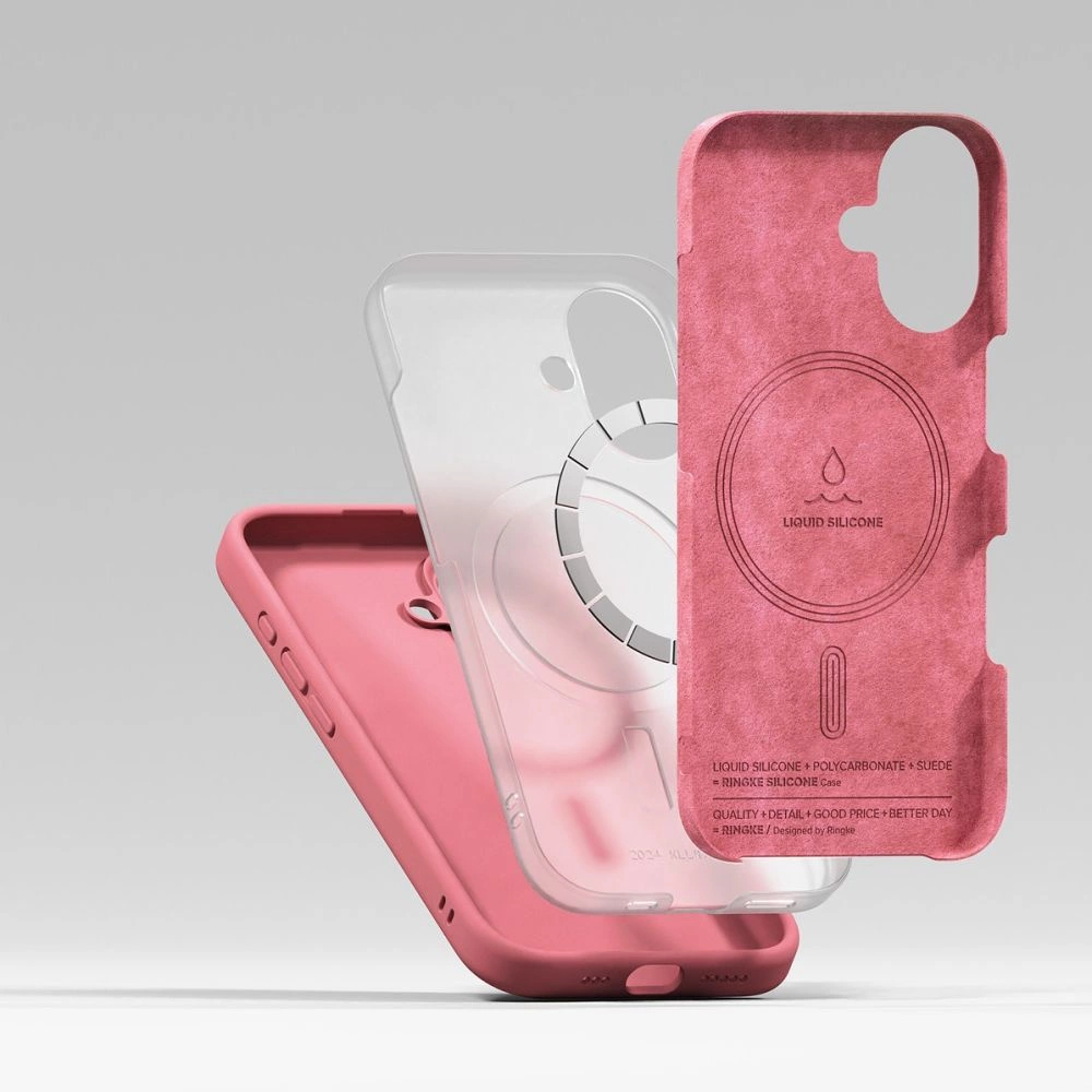 Ringke Silicone MagSafe iPhone 16 Case - Pinkeng