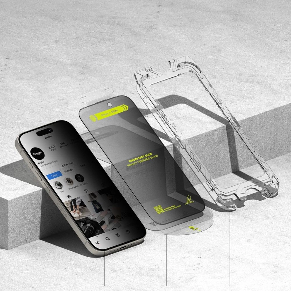 Ringke Easy Slide Privacy Glass 2-pack for iPhone 15 / 16eng