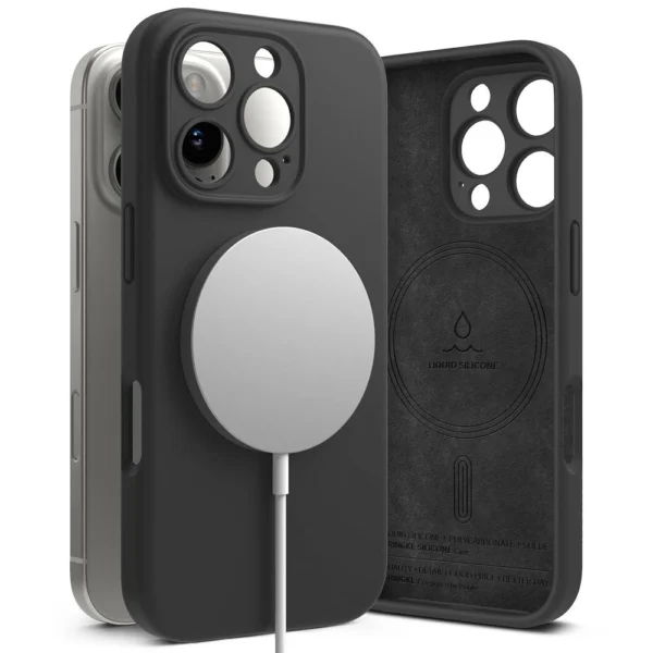 Ringke Silicone MagSafe iPhone 16 Pro Case - Blackeng