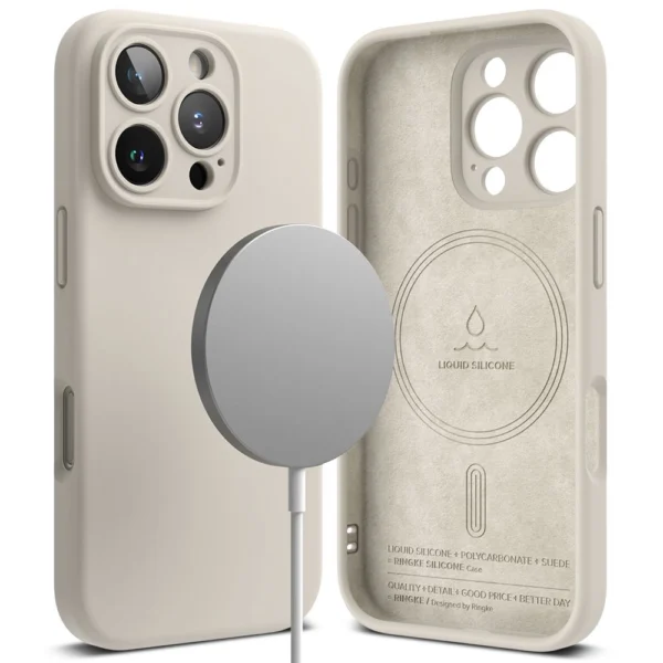 Ringke Silicone MagSafe iPhone 16 Pro Case - Beigeeng