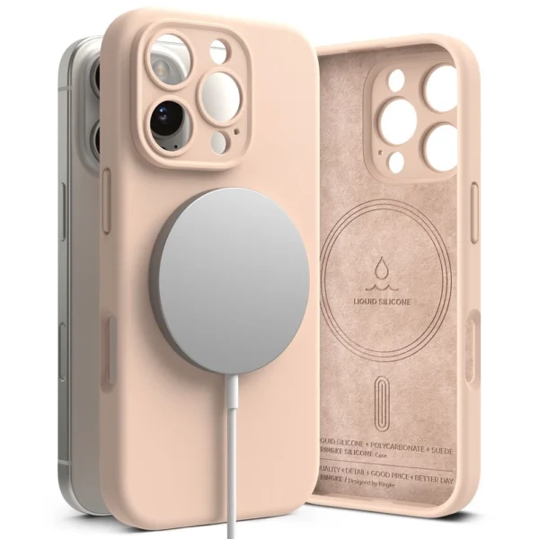 Ringke Silicone MagSafe iPhone 16 Pro Case - Pinkeng