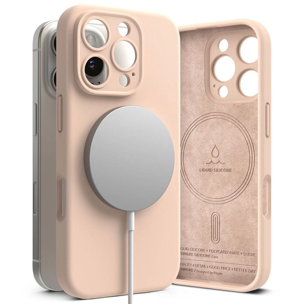 Ringke Silicone MagSafe iPhone 16 Pro Case - Pinkeng