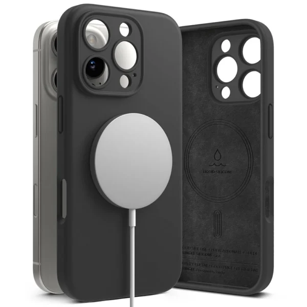 Ringke Silicone MagSafe Case for iPhone 16 Pro max - Blackeng