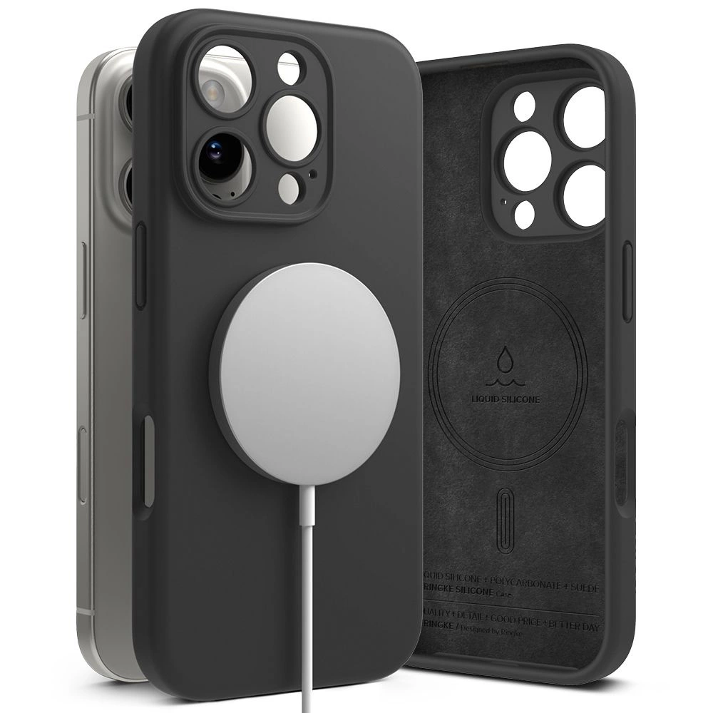 Ringke Silicone MagSafe Case for iPhone 16 Pro max - Blackeng