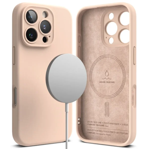 Ringke Silicone MagSafe iPhone 16 Pro Max Case - Pinkeng