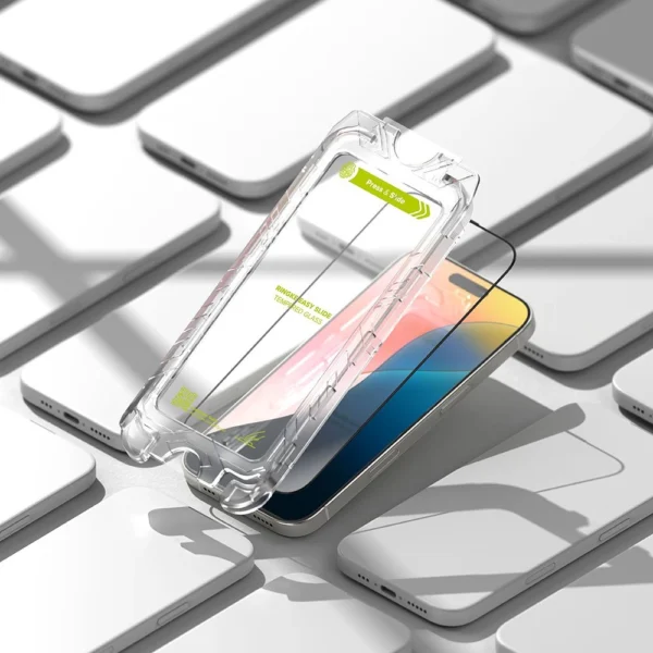 Ringke Easy Slide 2-pack Black Frame Tempered Glass for iPhone 16 Pro Maxeng