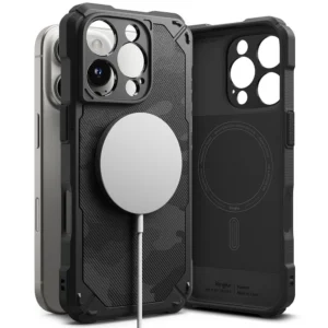 Ringke Rugged Gear MagSafe iPhone 16 Pro Case - Black Camoeng