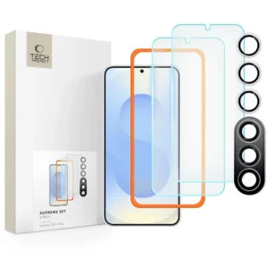 Tech-Protect Supreme Set for Samsung Galaxy S25+ 2x tempered glass for display / tempered glass for camera - transparenteng