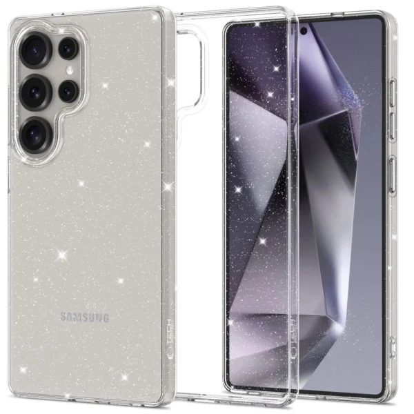 Tech-Protect FlexAir Case for Samsung Galaxy S25 Ultra - Clear-Glittereng