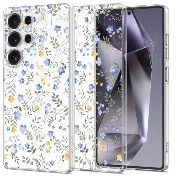 Tech-Protect FlexAir Case for Samsung Galaxy S25 Ultra - Daisies with Leaveseng