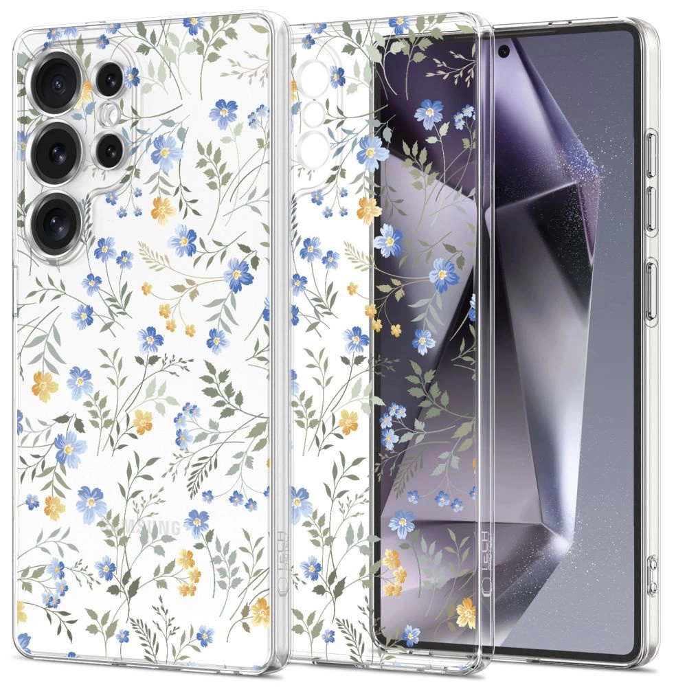 Tech-Protect FlexAir Case for Samsung Galaxy S25 Ultra - Daisies with Leaveseng