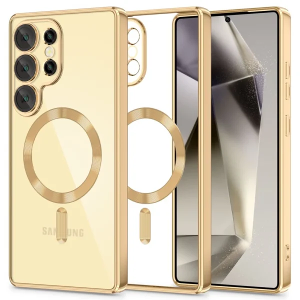 Tech-Protect MagFlex MagSafe Case for Samsung Galaxy S25 Ultra - Transparent Goldeng