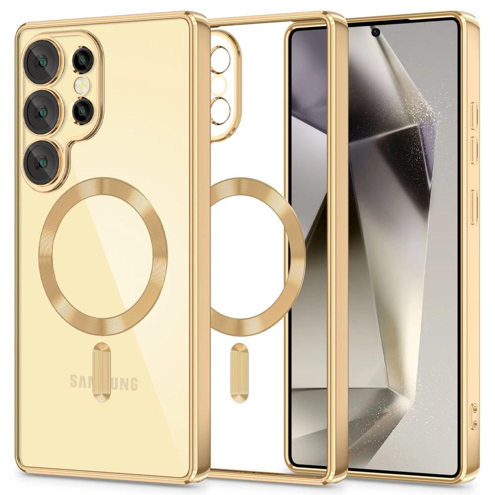 Tech-Protect MagFlex MagSafe Case for Samsung Galaxy S25 Ultra - Transparent Goldeng