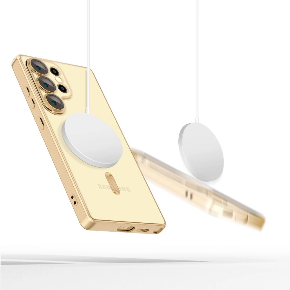 Tech-Protect MagFlex MagSafe Case for Samsung Galaxy S25 Ultra - Transparent Goldeng
