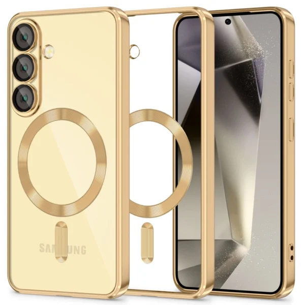 Tech-Protect MagFlex MagSafe Case for Samsung Galaxy S25 - Transparent Goldeng