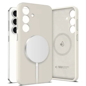 Tech-Protect Liquid Silicone Magsafe Case for Samsung Galaxy S25 - Beigeeng