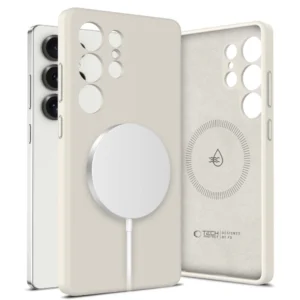 Tech-Protect Liquid Silicone MagSafe Case for Samsung Galaxy S25 Ultra - Whiteeng