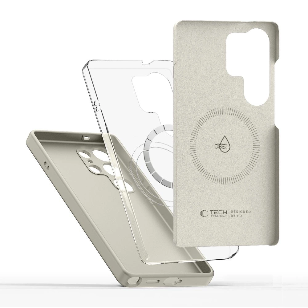 Tech-Protect Liquid Silicone MagSafe Case for Samsung Galaxy S25 Ultra - Whiteeng