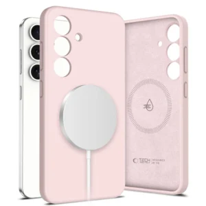 Tech-Protect Liquid Silicone MagSafe Case for Samsung Galaxy S25 - Pinkeng