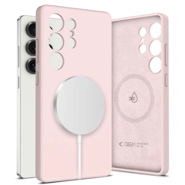 Tech-Protect Liquid Silicone MagSafe Case for Samsung Galaxy S25 Ultra - Pinkeng