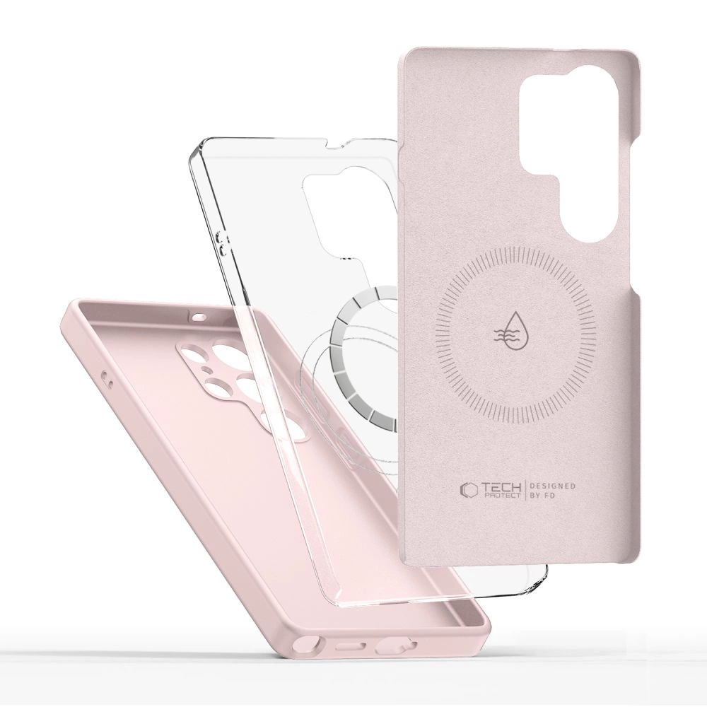 Tech-Protect Liquid Silicone MagSafe Case for Samsung Galaxy S25 Ultra - Pinkeng