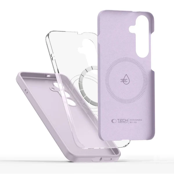 Tech-Protect Liquid Silicone MagSafe Case for Samsung Galaxy S25 - Purpleeng