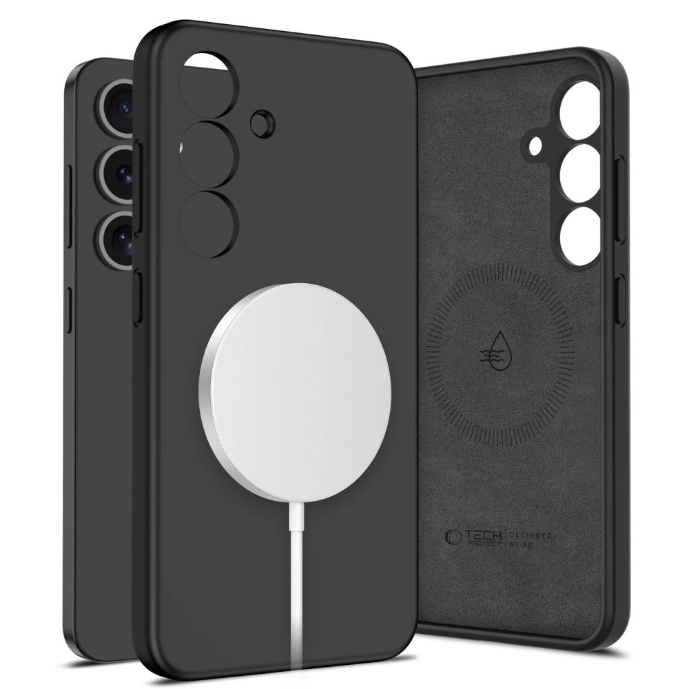 Tech-Protect Liquid Silicone MagSafe Case for Samsung Galaxy S25+ - Blackeng