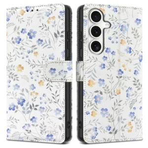Tech-Protect Wallet Case for Samsung Galaxy S25 - Daisies with Leaveseng