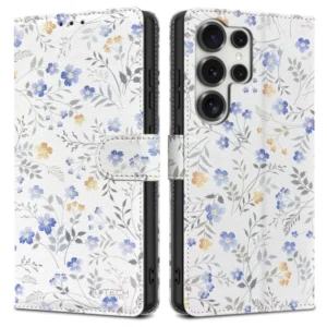 Tech-Protect Wallet Case for Samsung Galaxy S25 Ultra - Daisies with Leaveseng