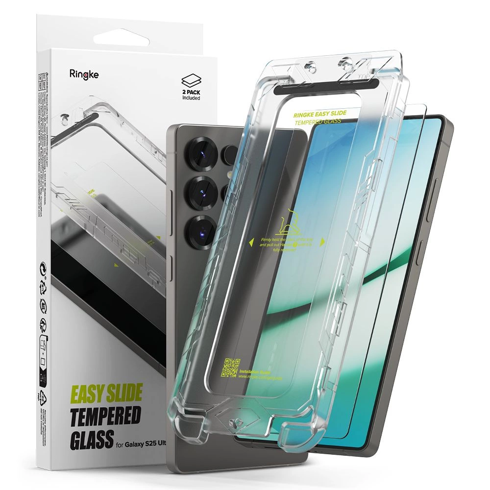 Ringke Easy Slide 2-pack tempered glass for Samsung Galaxy S25 Ultraeng