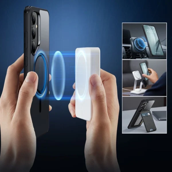 ESR Classic Hybrid Halolock MagSafe Case for Samsung Galaxy S25+ - Clear Blackeng