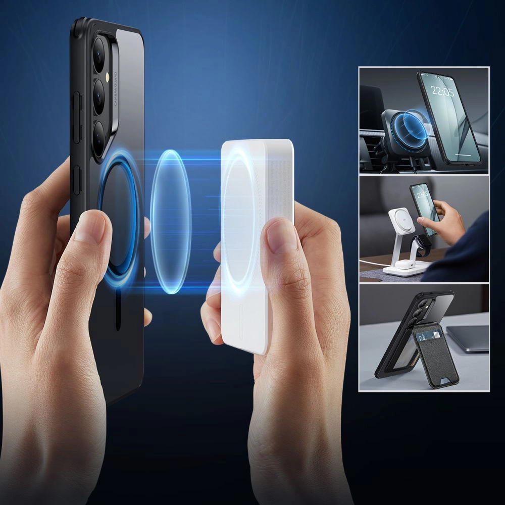 ESR Classic Hybrid Halolock MagSafe Case for Samsung Galaxy S25+ - Clear Blackeng