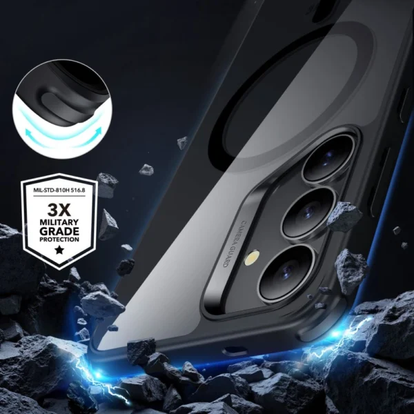 ESR Classic Hybrid Halolock MagSafe Case for Samsung Galaxy S25+ - Clear Blackeng