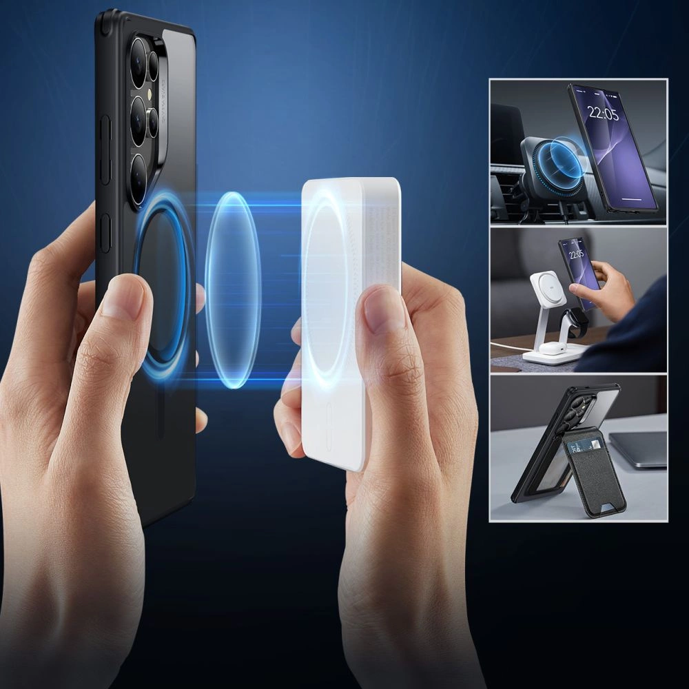 ESR Classic Hybrid Halolock MagSafe Case for Samsung Galaxy S25 Ultra - Clear Blackeng