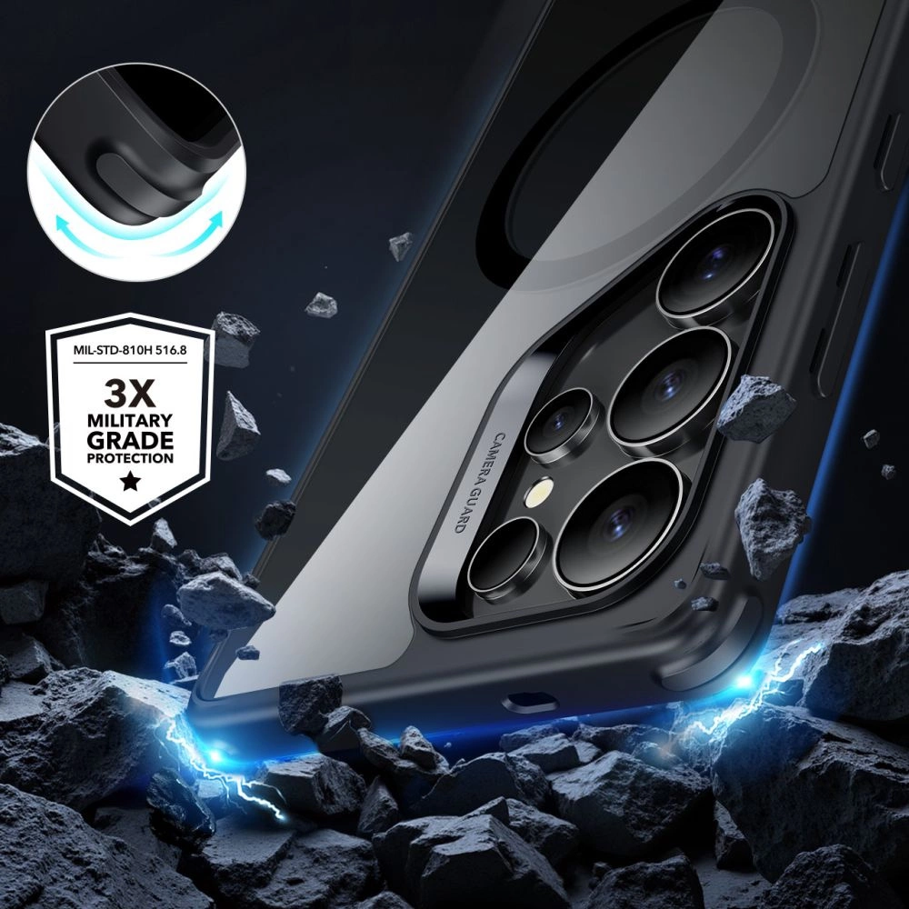 ESR Classic Hybrid Halolock MagSafe Case for Samsung Galaxy S25 Ultra - Clear Blackeng
