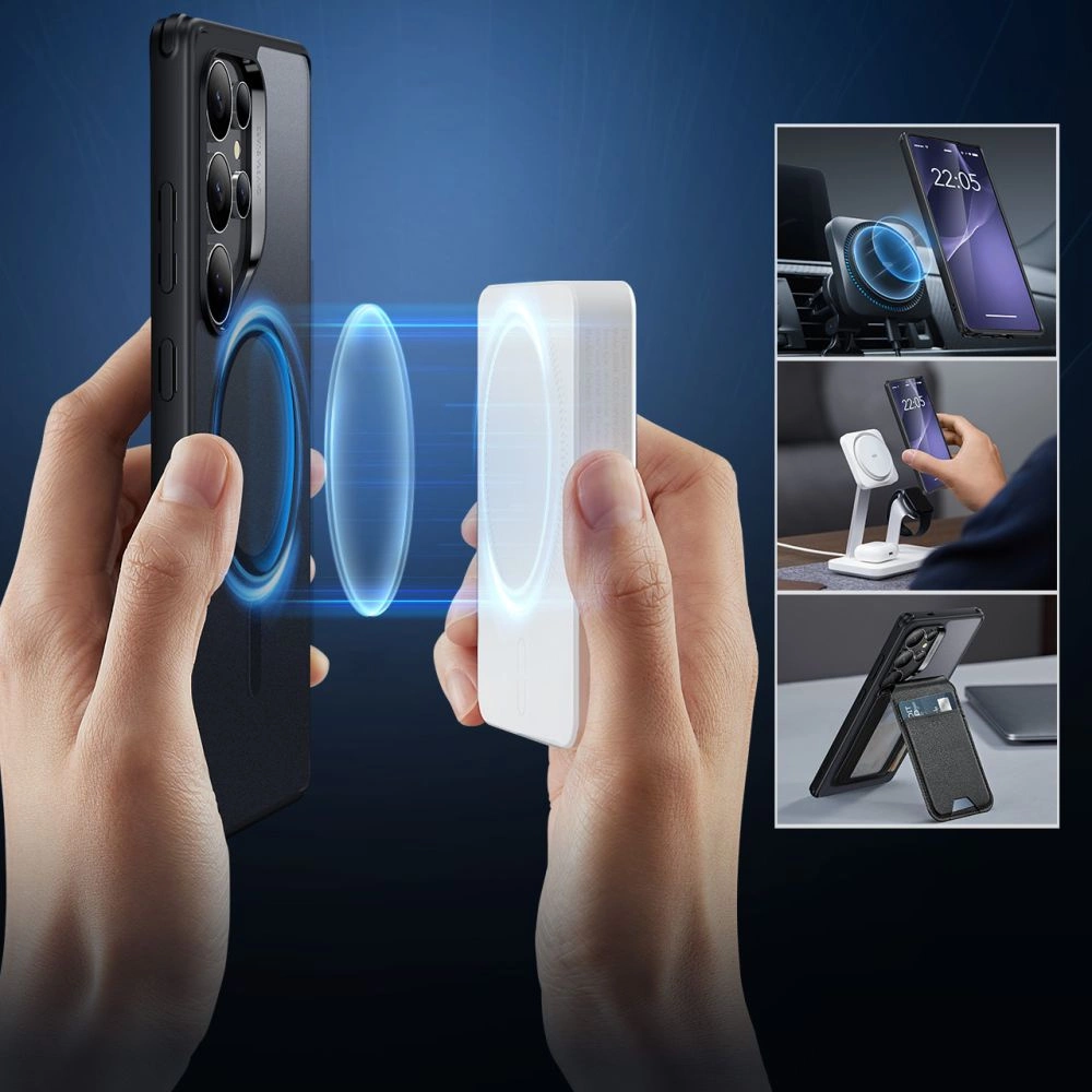 ESR Classic Hybrid Halolock MagSafe Case for Samsung Galaxy S25 Ultra - Translucent Blackeng