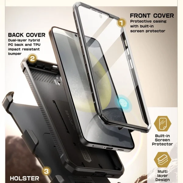 Supcase Unicorn Beetle Pro 2-set Case for Samsung Galaxy S25+ - Blackeng