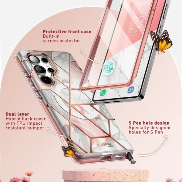 Supcase Cosmo Mag Case for Samsung Galaxy S25 Ultra - Marble Pinkeng