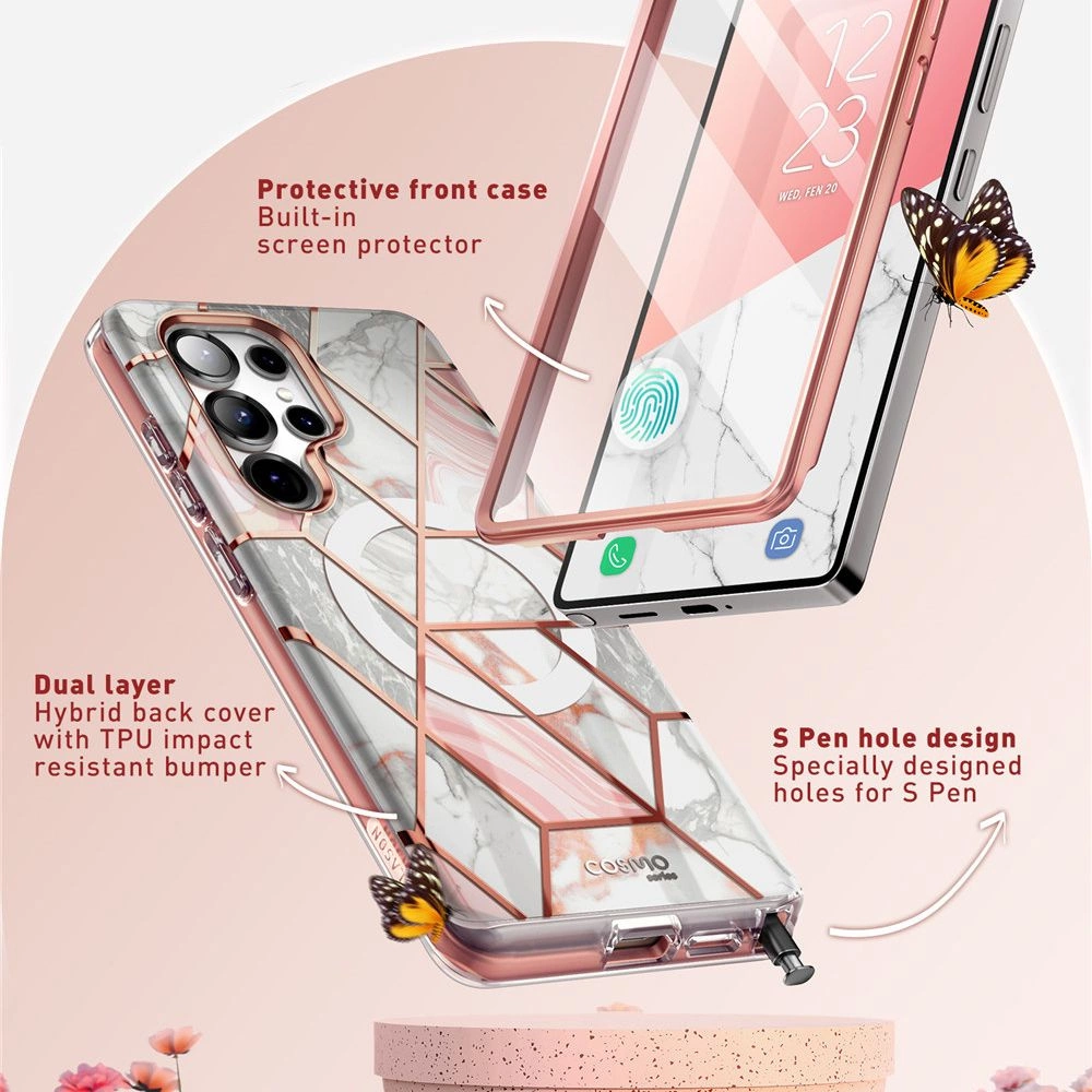 Supcase Cosmo Mag Case for Samsung Galaxy S25 Ultra - Marble Pinkeng