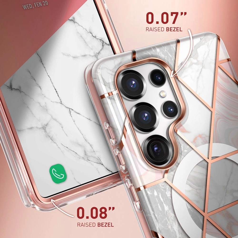 Supcase Cosmo Mag Case for Samsung Galaxy S25 Ultra - Marble Pinkeng