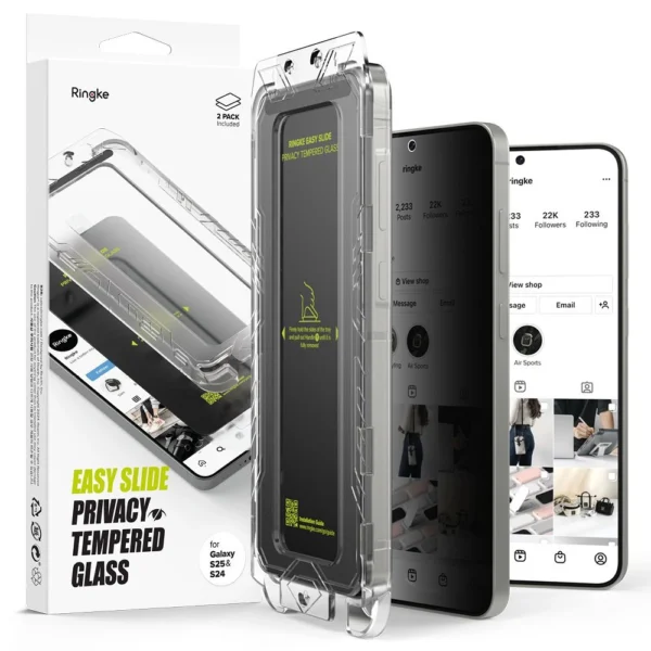 Ringke Easy Slide 2-pack Privacy Glass for Samsung Galaxy S25eng