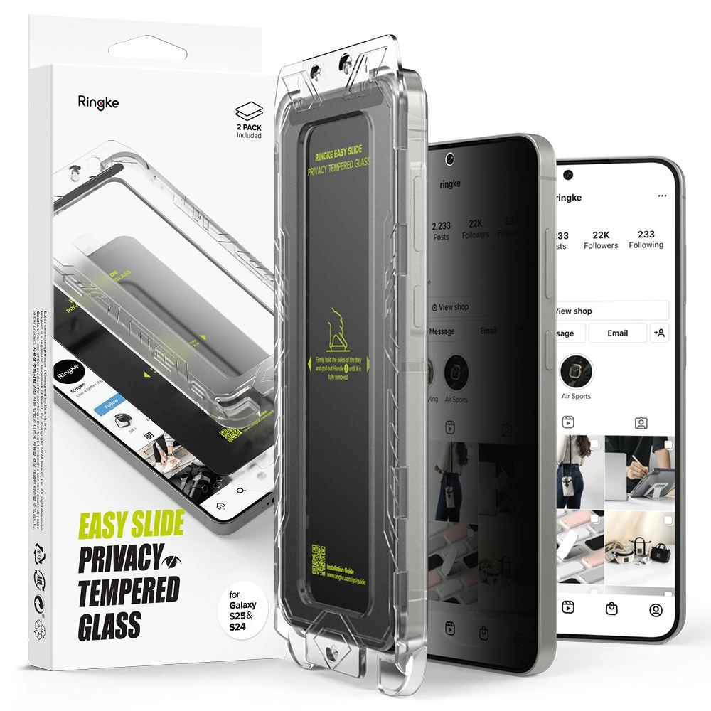 Ringke Easy Slide 2-pack Privacy Glass for Samsung Galaxy S25eng