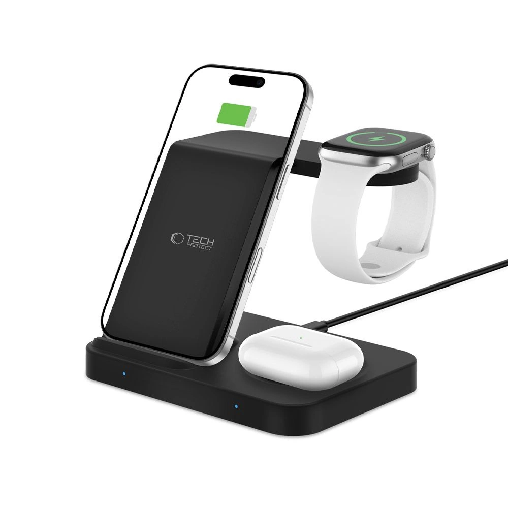 Tech-Protect QI15W-A37 3in1 Induction Wireless Charger 15W - Blackeng