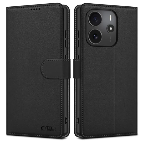 Tech-Protect Wallet Case for Xiaomi Redmi Note 14 4G / LTE - Matte Blackeng