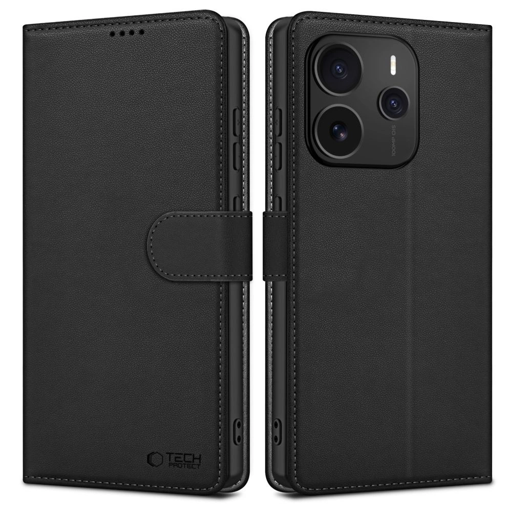 Tech-Protect Wallet Case for Xiaomi Redmi Note 14 5G - Matte Blackeng