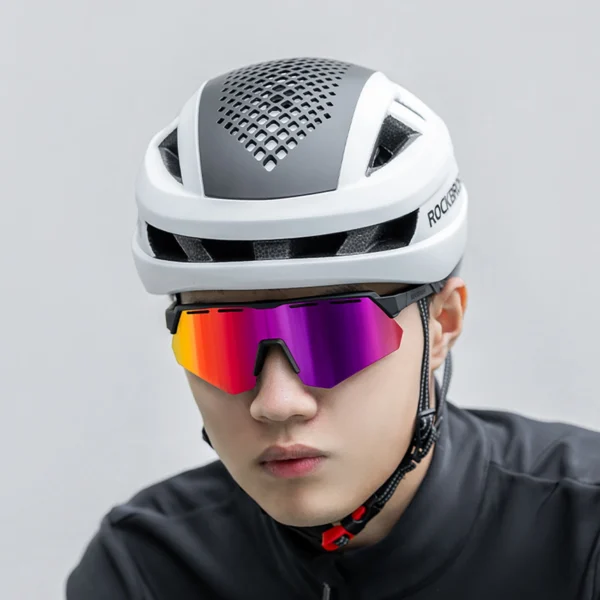 Rockbros Polarized Cycling Glasses with UV Protection and Corrective Insert - Purpleeng