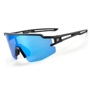 Rockbros Polarized Cycling Glasses with UV Protection and Corrective Insert Blue Lenses - Blackeng