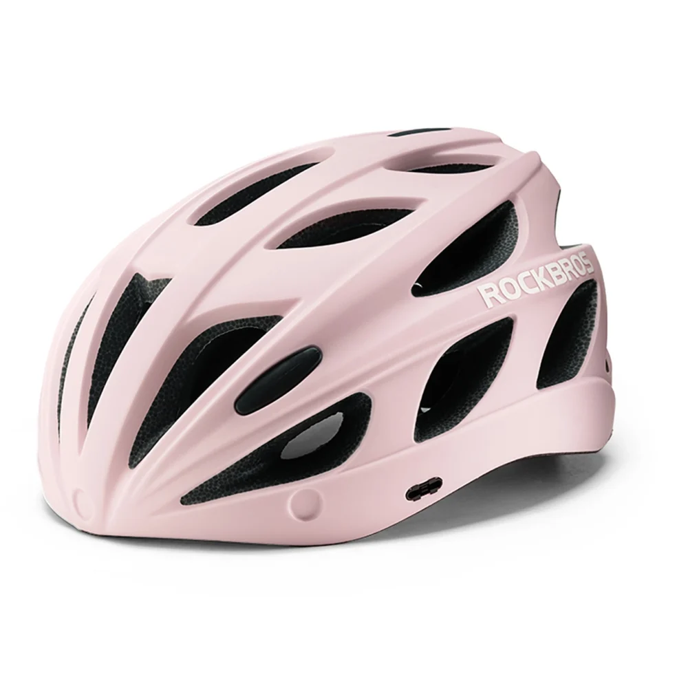 Rockbros Bike Helmet with Visor, Detachable UV Goggles, Detachable Visor, Unisex - Pinkeng